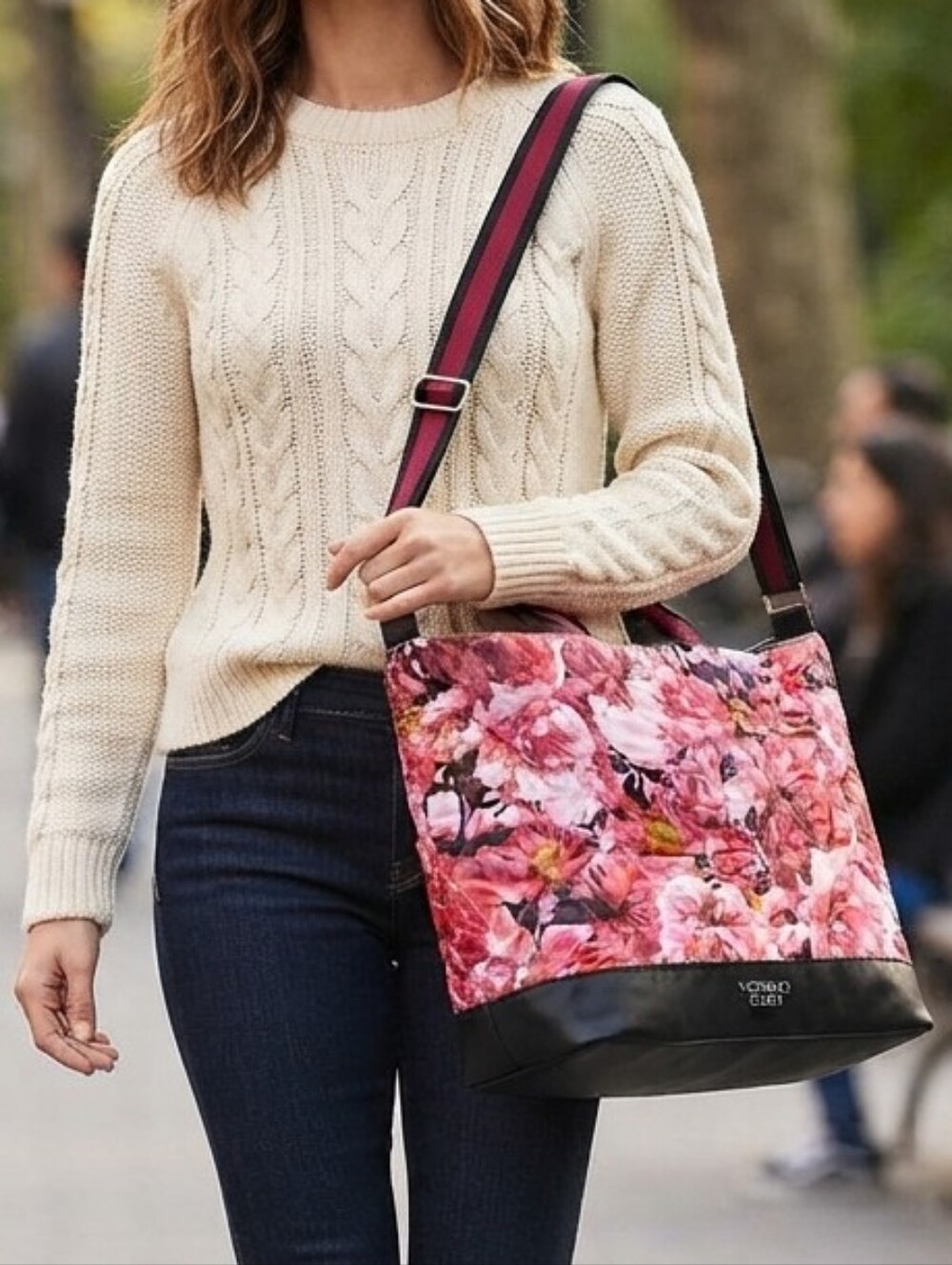 Victoria's Secret Pink Floral Quilted Tote Bag